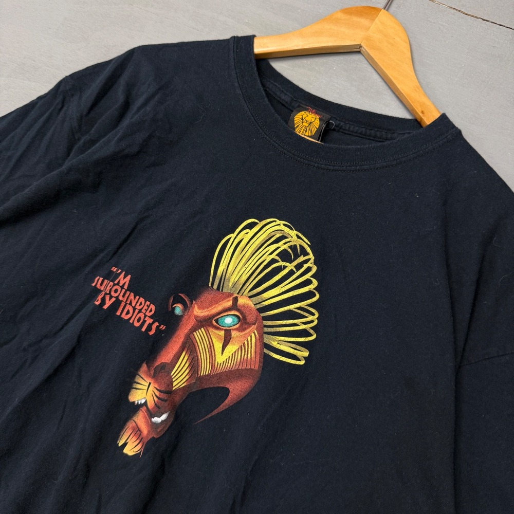 Disney The Lion King Broadway Musical T-Shirt Black Scar Surrounded By Idiots XL - Picture 2 of 8